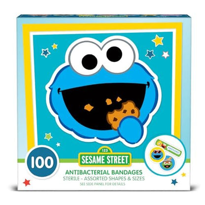 Sesamstraßen-Pflaster für Kinder, 100 Stück | Ideal für Geburtstage, Partygeschenke, Aufkleber, Geschenkfüller oder Wichtelgeschenk | Haftpflaster für kleine Schnitte, Schrammen, Verbrennungen