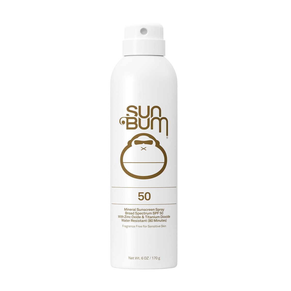 Sun Bum Mineral SPF 50 Sonnenspray für den Körper – wasserfester Breitbandschutz mit Vitamin E, Hawaii 104 Act konform (ohne Octinoxat & Oxybenzon) – 177 ml