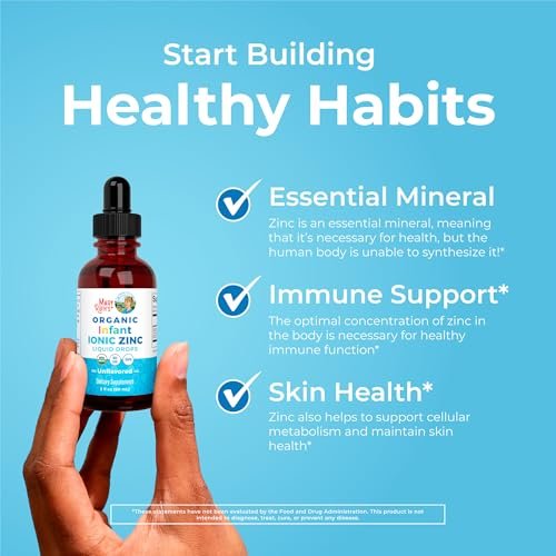 MaryRuth Organics Bio-organische flüssige Zinktropfen für Säuglinge | Zinksulfat zur Immununterstützung | Bio-Glycerin | Antioxidans | Vegan | Für Babys von 6–12 Monaten | 1 Monatsvorrat | 60 ml