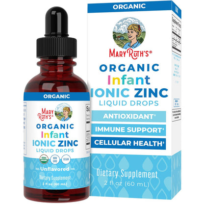 MaryRuth Organics Bio-organische flüssige Zinktropfen für Säuglinge | Zinksulfat zur Immununterstützung | Bio-Glycerin | Antioxidans | Vegan | Für Babys von 6–12 Monaten | 1 Monatsvorrat | 60 ml