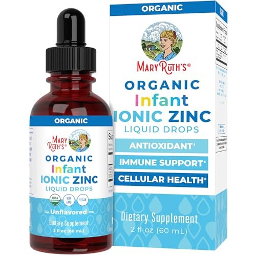 MaryRuth Organics Bio-organische flüssige Zinktropfen für Säuglinge | Zinksulfat zur Immununterstützung | Bio-Glycerin | Antioxidans | Vegan | Für Babys von 6–12 Monaten | 1 Monatsvorrat | 60 ml