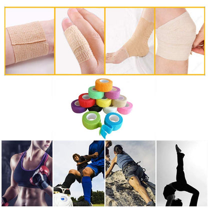 Erewa 12er-Pack Selbstklebende Wickelbandage - Tierverband, dehnbares, selbsthaftendes, atmungsaktives Sporttape (1 Zoll x 5 Yards, 12 Farben)