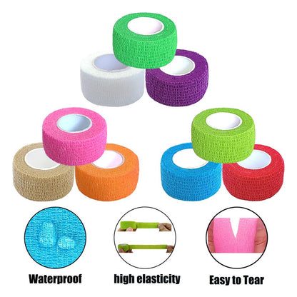 Erewa 12er-Pack Selbstklebende Wickelbandage - Tierverband, dehnbares, selbsthaftendes, atmungsaktives Sporttape (1 Zoll x 5 Yards, 12 Farben)