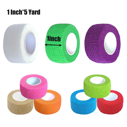 Erewa 12er-Pack Selbstklebende Wickelbandage - Tierverband, dehnbares, selbsthaftendes, atmungsaktives Sporttape (1 Zoll x 5 Yards, 12 Farben)