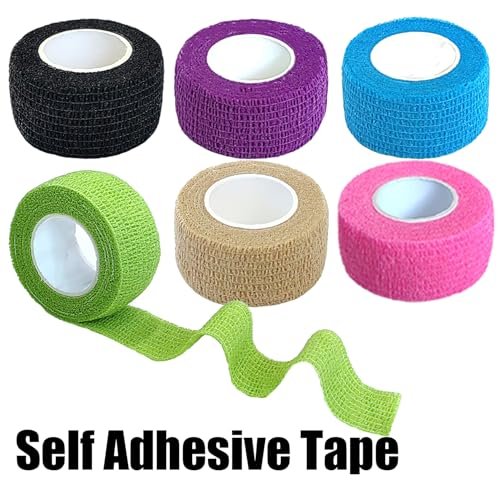 Erewa 12er-Pack Selbstklebende Wickelbandage - Tierverband, dehnbares, selbsthaftendes, atmungsaktives Sporttape (1 Zoll x 5 Yards, 12 Farben)