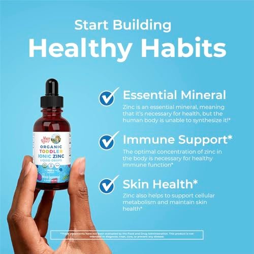 MaryRuth's Organics USDA Bio-Zink-Tropfen für Kleinkinder | Immunsystem & Hautgesundheit | Vegan | Leckerer Beerengeschmack | 1 Monatsvorrat | 60 ml