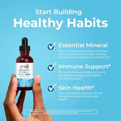 MaryRuth's Organics USDA Bio-Zink-Tropfen für Kleinkinder | Immunsystem & Hautgesundheit | Vegan | Leckerer Beerengeschmack | 1 Monatsvorrat | 60 ml