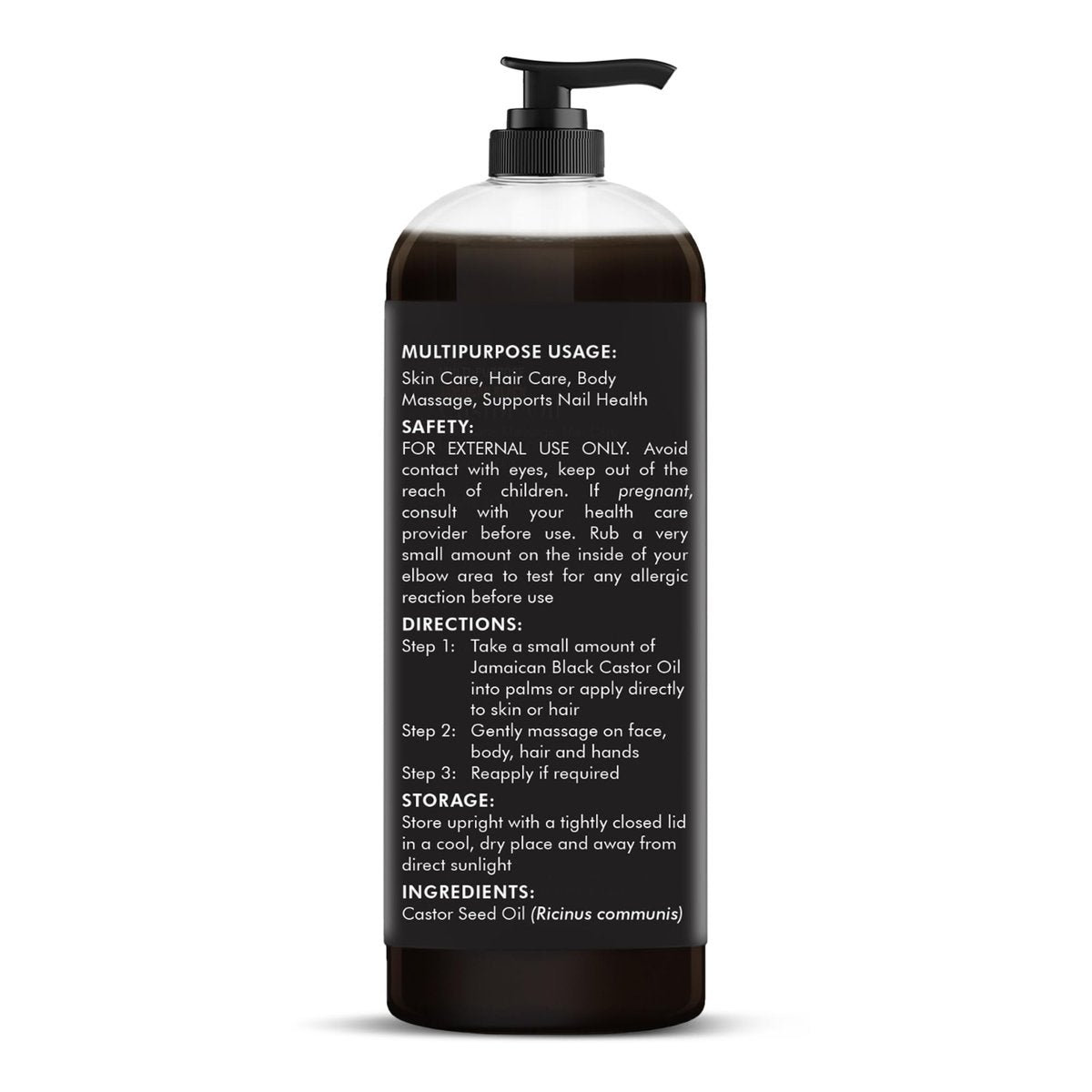 Majestic Pure Pure Jamaican Black Castor Oil für die Haarpflege – Stärkende, nährende und volumensteigernde Formel – Non GMO verifiziert, 16 Fl Oz