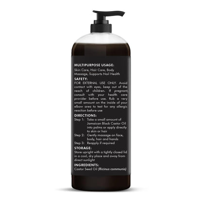 Majestic Pure Pure Jamaican Black Castor Oil für die Haarpflege – Stärkende, nährende und volumensteigernde Formel – Non GMO verifiziert, 16 Fl Oz