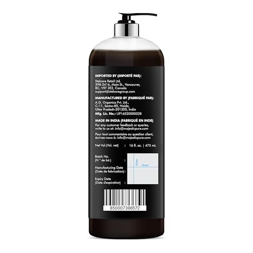 Majestic Pure Pure Jamaican Black Castor Oil für die Haarpflege – Stärkende, nährende und volumensteigernde Formel – Non GMO verifiziert, 16 Fl Oz
