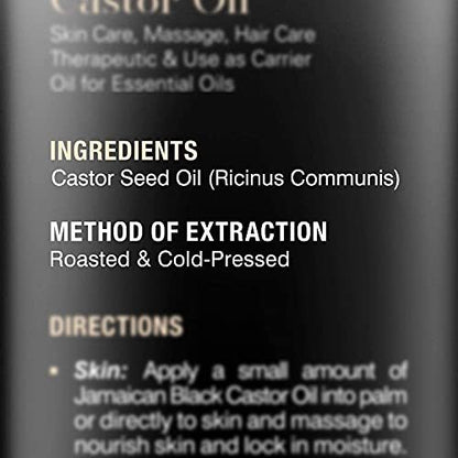 Majestic Pure Pure Jamaican Black Castor Oil für die Haarpflege – Stärkende, nährende und volumensteigernde Formel – Non GMO verifiziert, 16 Fl Oz