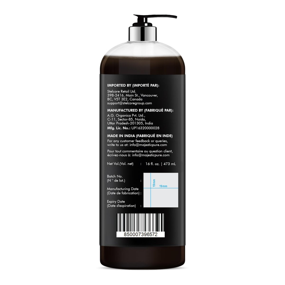 Majestic Pure Pure Jamaican Black Castor Oil für die Haarpflege – Stärkende, nährende und volumensteigernde Formel – Non GMO verifiziert, 16 Fl Oz