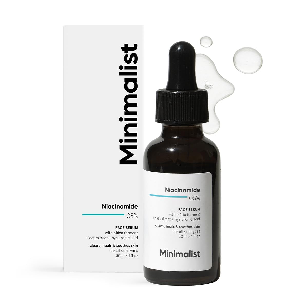 Minimalist 5% Niacinamid Serum für klare, strahlende Haut | Mit 1% Hyaluronsäure für Feuchtigkeit | Porenverfeinerer für das Gesicht | Entfernt Aknemale & Hautunreinheiten | Für Frauen & Männer | 30 ml
