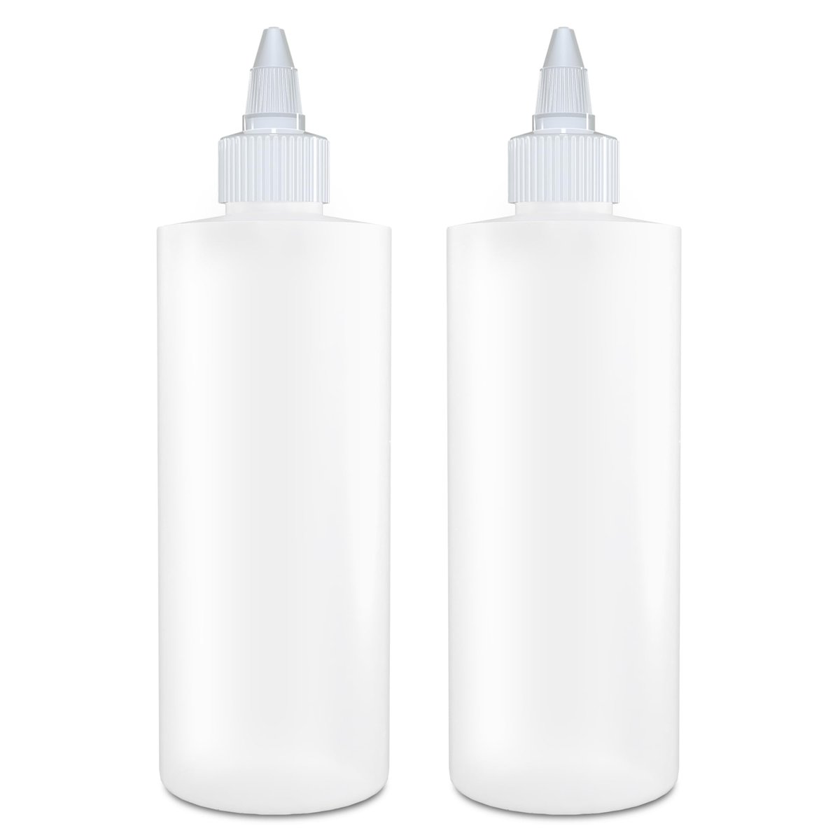 BRIGHTFROM Twist Top Applikatorflaschen, Squeeze 8 OZ Leere Kunststoffflaschen, Nachfüllbar, Open/Close Düse - Haarfärbung/Mehrzweck (2er-Pack)