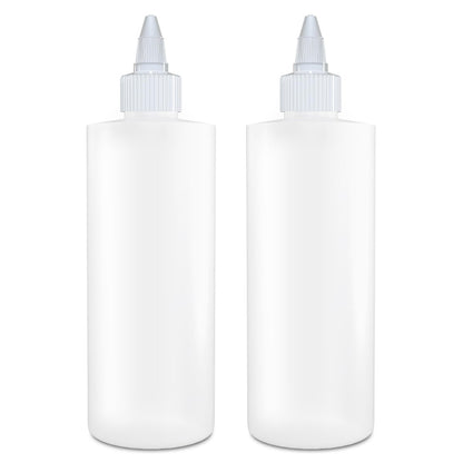 BRIGHTFROM Twist Top Applikatorflaschen, Squeeze 8 OZ Leere Kunststoffflaschen, Nachfüllbar, Open/Close Düse - Haarfärbung/Mehrzweck (2er-Pack)