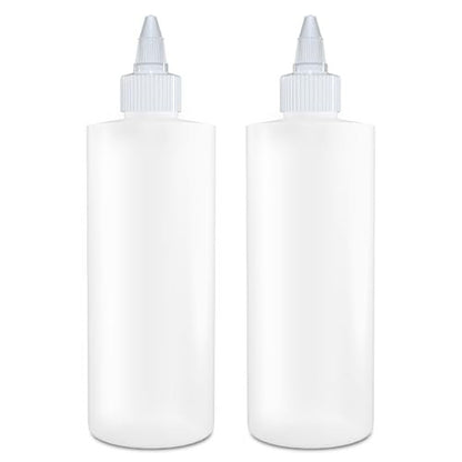 BRIGHTFROM Twist Top Applikatorflaschen, Squeeze 8 OZ Leere Kunststoffflaschen, Nachfüllbar, Open/Close Düse - Haarfärbung/Mehrzweck (2er-Pack)