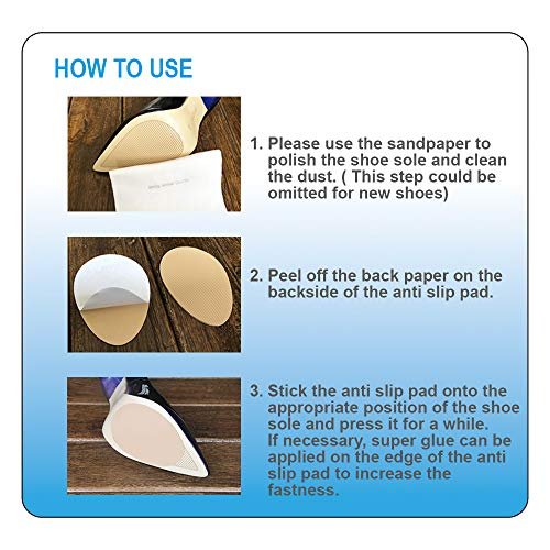 Unikstep 5 Paar Anti-Rutsch-Pads für Schuhsohlen, selbstklebende Gummipads, rutschfeste Sohlen- und Fersenschutzaufkleber, geräuschreduzierend (Khaki)