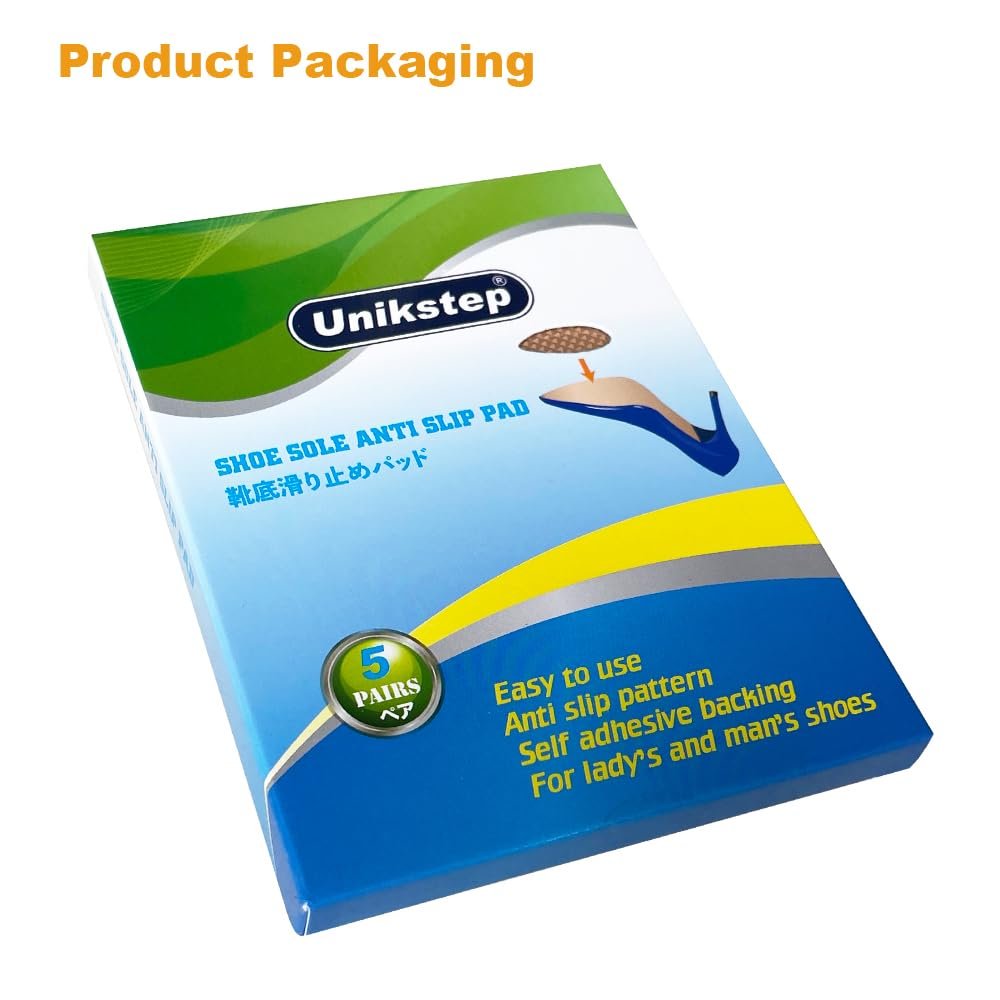Unikstep 5 Paar Anti-Rutsch-Pads für Schuhsohlen, selbstklebende Gummipads, rutschfeste Sohlen- und Fersenschutzaufkleber, geräuschreduzierend (Khaki)