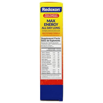 Redoxon Max Energy – Immunsystem-Unterstützung mit Zitrusgeschmack, 20 Brausetabletten