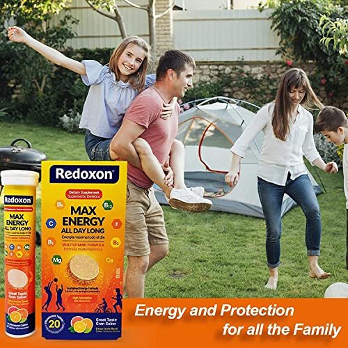 Redoxon Max Energy – Immunsystem-Unterstützung mit Zitrusgeschmack, 20 Brausetabletten