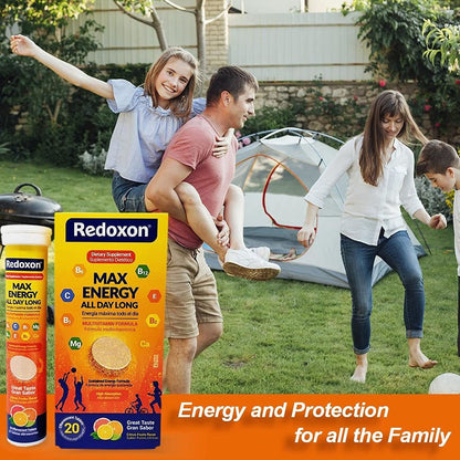 Redoxon Max Energy – Immunsystem-Unterstützung mit Zitrusgeschmack, 20 Brausetabletten