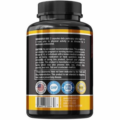 Horny Goat Weed Extra Strength Blend – 120 Kapseln mit Maca, Arginin, Ginseng, Tribulus, Tongkat – Libido, Ausdauer & Energie – Non-GMO Formel