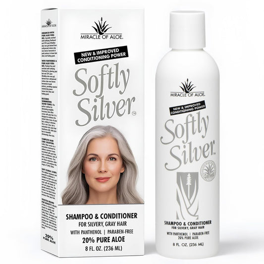 Miracle of Aloe Softly Silver Shampoo – 2-in-1 Pflegeshampoo für graues Haar mit Panthenol & 20% reinem UltraAloe, 237 ml
