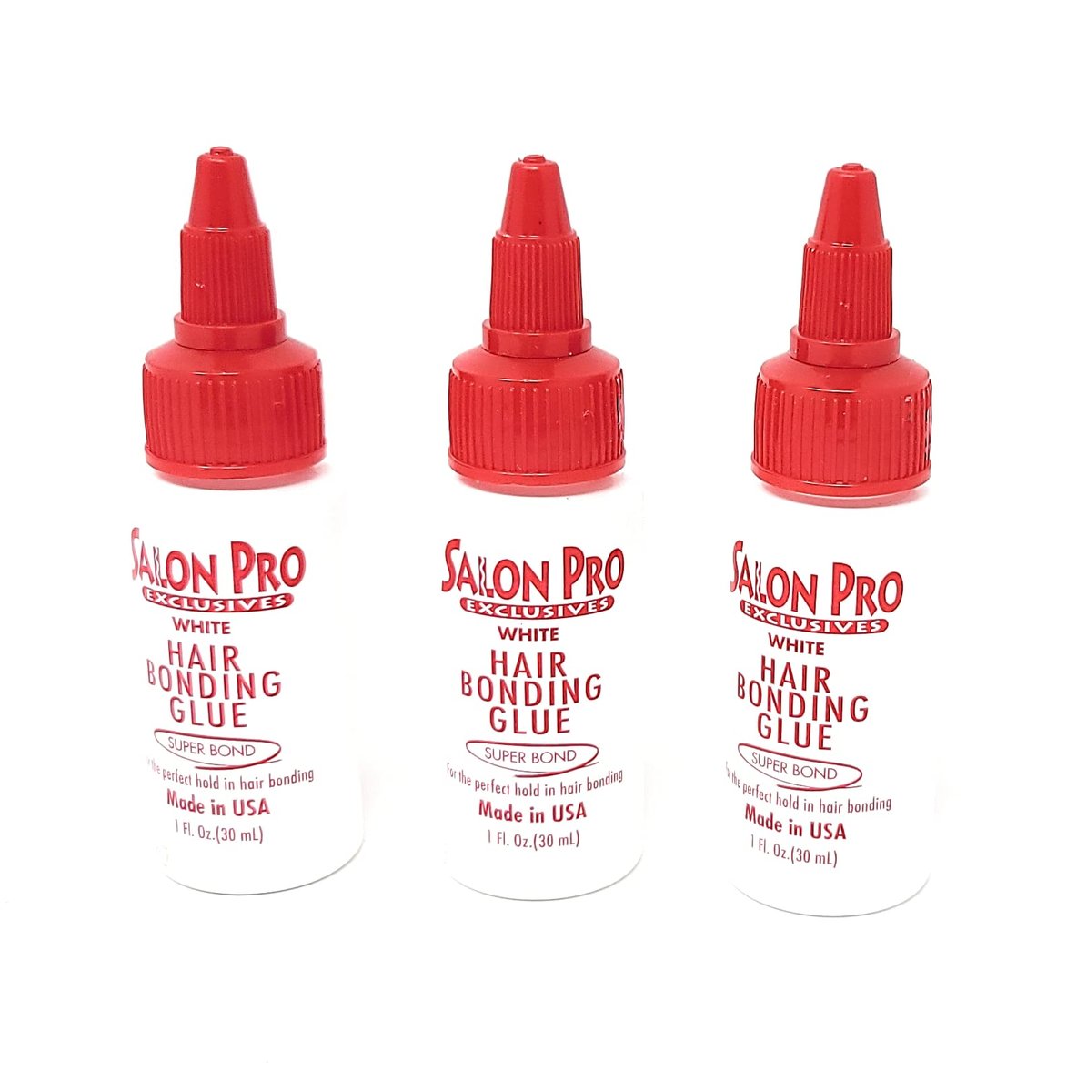 Salon Pro Weißer Haar-Bonding-Kleber [Super Bond] 1 Unze, 3er-Pack – Hochwertiger Latex-Kleber für Haarverlängerungen