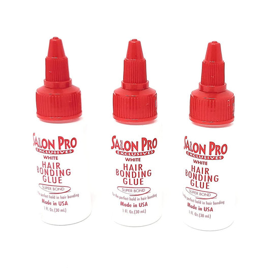 Salon Pro Weißer Haar-Bonding-Kleber [Super Bond] 1 Unze, 3er-Pack – Hochwertiger Latex-Kleber für Haarverlängerungen
