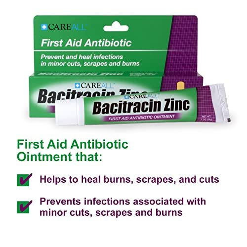 CareAll Bacitracin Antibiotikum Zinksalbe 1 oz (3er-Pack) – Erste-Hilfe-Salbe zur Vorbeugung und Heilung von Infektionen bei kleinen Schnitten, Schürfwunden und Verbrennungen