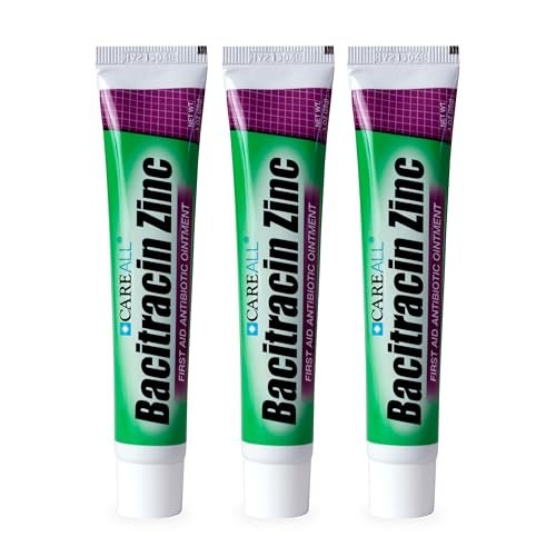 CareAll Bacitracin Antibiotikum Zinksalbe 1 oz (3er-Pack) – Erste-Hilfe-Salbe zur Vorbeugung und Heilung von Infektionen bei kleinen Schnitten, Schürfwunden und Verbrennungen