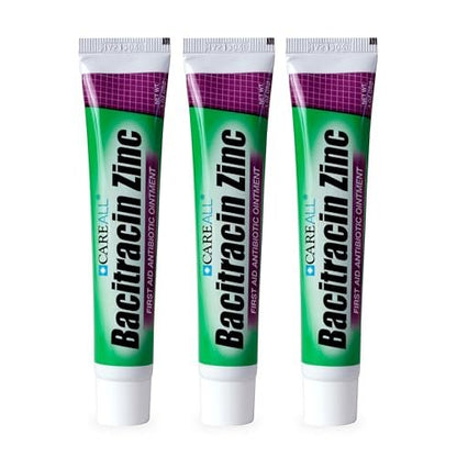 CareAll Bacitracin Antibiotikum Zinksalbe 1 oz (3er-Pack) – Erste-Hilfe-Salbe zur Vorbeugung und Heilung von Infektionen bei kleinen Schnitten, Schürfwunden und Verbrennungen