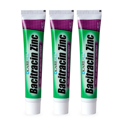 CareAll Bacitracin Antibiotikum Zinksalbe 1 oz (3er-Pack) – Erste-Hilfe-Salbe zur Vorbeugung und Heilung von Infektionen bei kleinen Schnitten, Schürfwunden und Verbrennungen