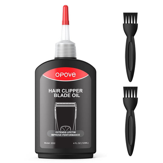 Opove Premium Haarschneider-Klingenöl – 120 ml Pflegeöl für Haarschneider, Trimmer und Rasierer mit Reinigungsbürste