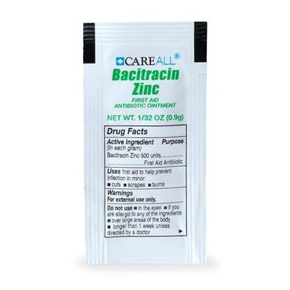 CareAll Bacitracin Antibiotikum Zinksalbe (144er-Pack), 0,9 g Folienbeutel – Erste-Hilfe-Salbe zur Infektionsprävention bei kleinen Schnitten, Schürfwunden und Verbrennungen