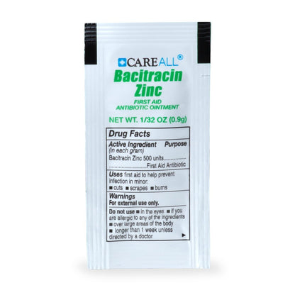 CareAll Bacitracin Antibiotikum Zinksalbe (144er-Pack), 0,9 g Folienbeutel – Erste-Hilfe-Salbe zur Infektionsprävention bei kleinen Schnitten, Schürfwunden und Verbrennungen