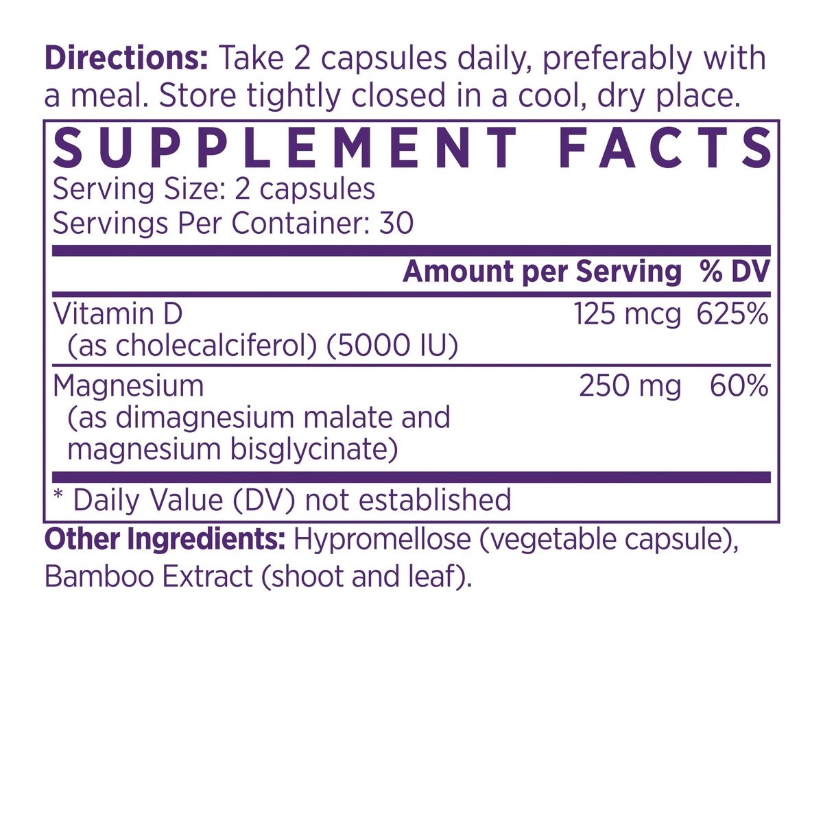 NAOMI Aktiviertes Vitamin D3 5000 IE + Magnesium 250 mg – Unterstützt Knochenstärke, Immunsystem & Muskelentspannung – Cholecalciferol mit Absorptions-Cofaktor, Nicht-GVO, Glutenfrei, 30-Tage-Vorrat