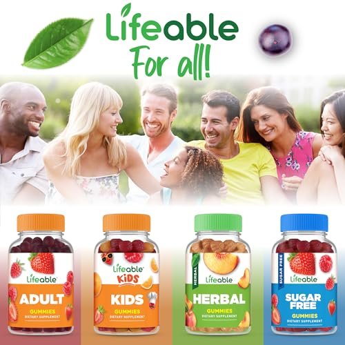 Lifeable Vitamin B-Komplex Gummis für Erwachsene | mit Vitamin C | Leckerer Geschmack | Für Energie und Nervensystem | Vegane B-Komplex Vitamine für Frauen, Männer | 90 Gummis