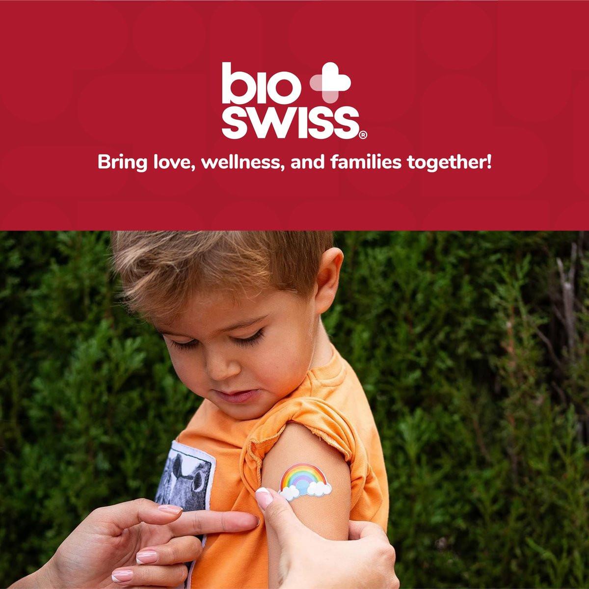 BioSwiss Pflaster, Regenbogenförmige selbstklebende Wundpflaster, Latexfrei, steril, 50 Stück