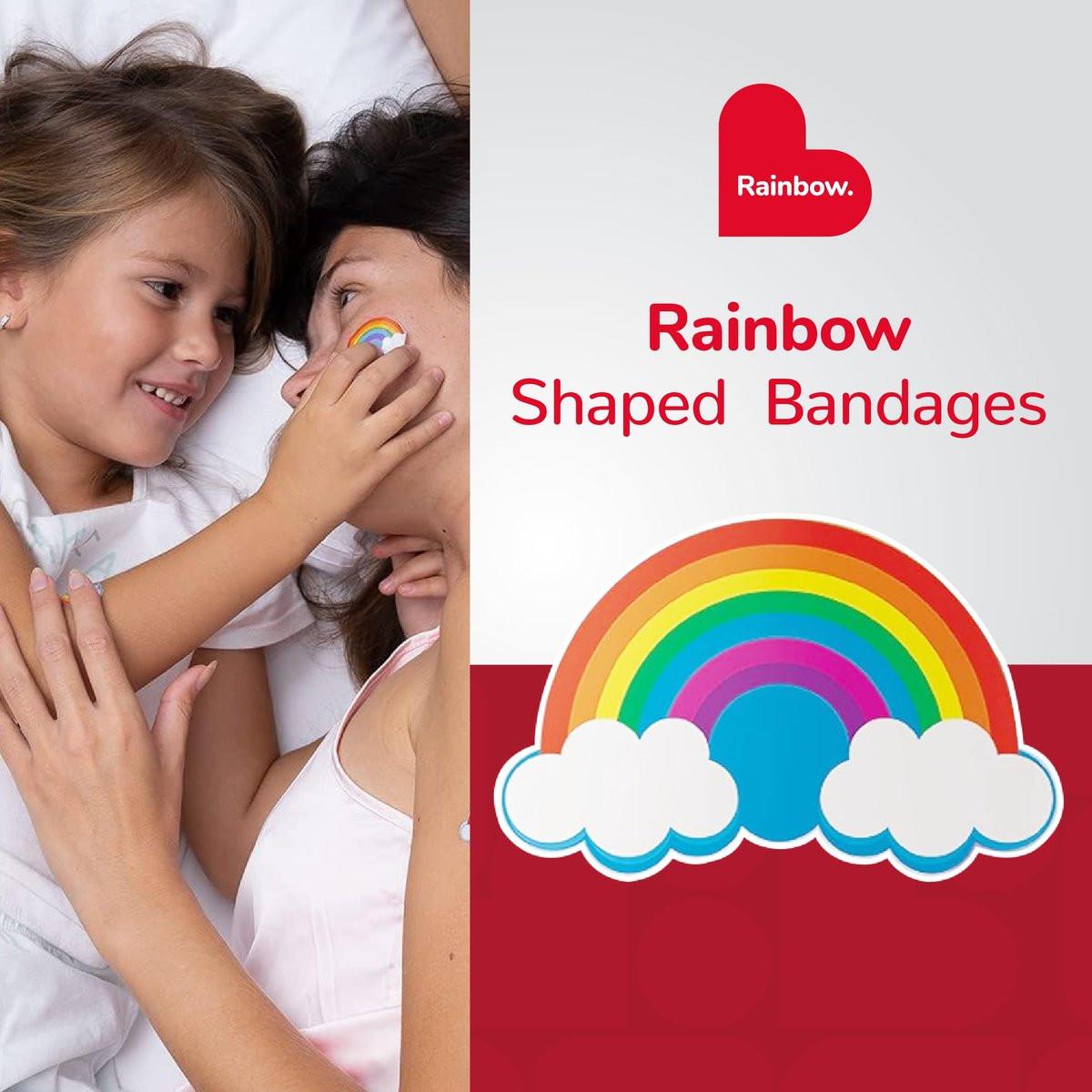 BioSwiss Pflaster, Regenbogenförmige selbstklebende Wundpflaster, Latexfrei, steril, 50 Stück