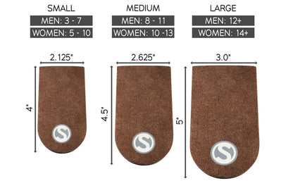SoleAid Adjust-A-Heel – Höhenverstellbare Fersenerhöhung für Beinlängendifferenz & Achillessehnenentzündung, Einzelpackung (Klein: Herren 3-7 / Damen 5-10), Hergestellt in den USA