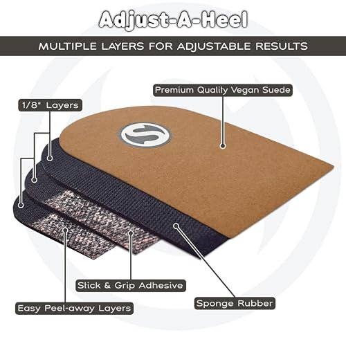 SoleAid Adjust-A-Heel – Höhenverstellbarer Fersenkeil aus den USA für Beinlängendifferenz und Achillessehnenentlastung, Einzelpackung (Medium: Herren 8-11 / Damen 10-13)