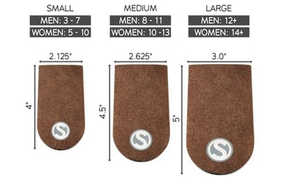 SoleAid Adjust-A-Heel – Höhenverstellbare Fersenerhöhung für Beinlängendifferenz & Achillessehnenentzündung, Einzelpackung (Klein: Herren 3-7 / Damen 5-10), Hergestellt in den USA