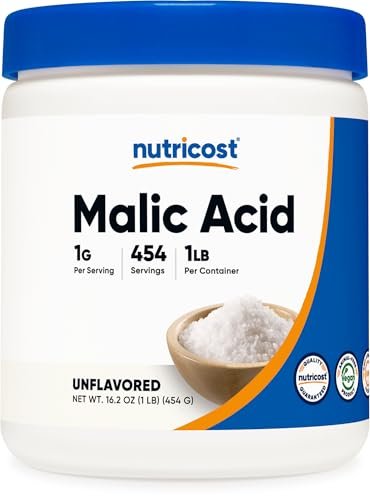 Nutricost Äpfelsäure Pulver 454 g (1 lb) – Glutenfrei, Nicht-GVO
