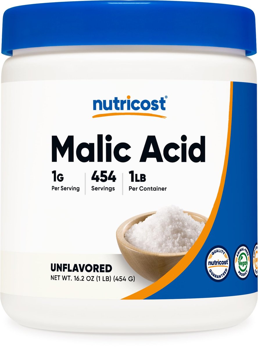 Nutricost Äpfelsäure Pulver 454 g (1 lb) – Glutenfrei, Nicht-GVO