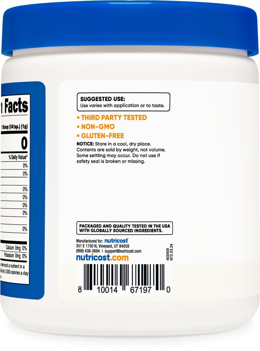 Nutricost Äpfelsäure Pulver 454 g (1 lb) – Glutenfrei, Nicht-GVO