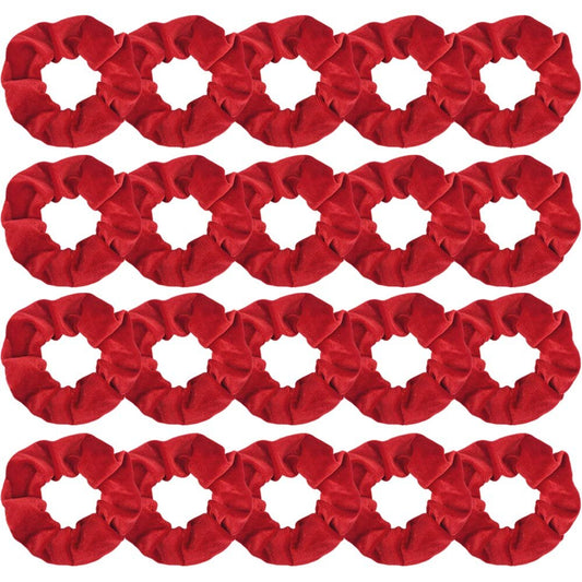 Didder 20 Stück Samtweiche Haargummis in Rot – Haarscrunchies für Frauen und Mädchen, perfekt als Geschenk