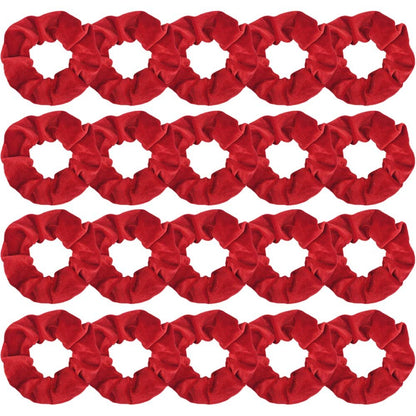 Didder 20 Stück Samtweiche Haargummis in Rot – Haarscrunchies für Frauen und Mädchen, perfekt als Geschenk