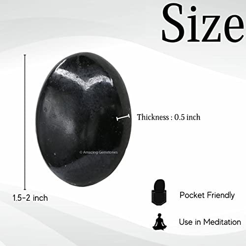 Schwarzer Turmalin Heilstein – Großer Handschmeichler für Glück, positive Energie & Meditation – Ideal als Geschenk für Frauen & Männer