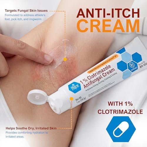 MED PRIDE Clotrimazol Antimykotische Creme 1%, 4er-Pack – Bulk-Behandlung gegen Fußpilz, Juckreiz in der Leistengegend, Ringelflechte, juckende Haut, Rötung, Schuppung und Rissbildung – Maximale Stärke bei Pilzbefall